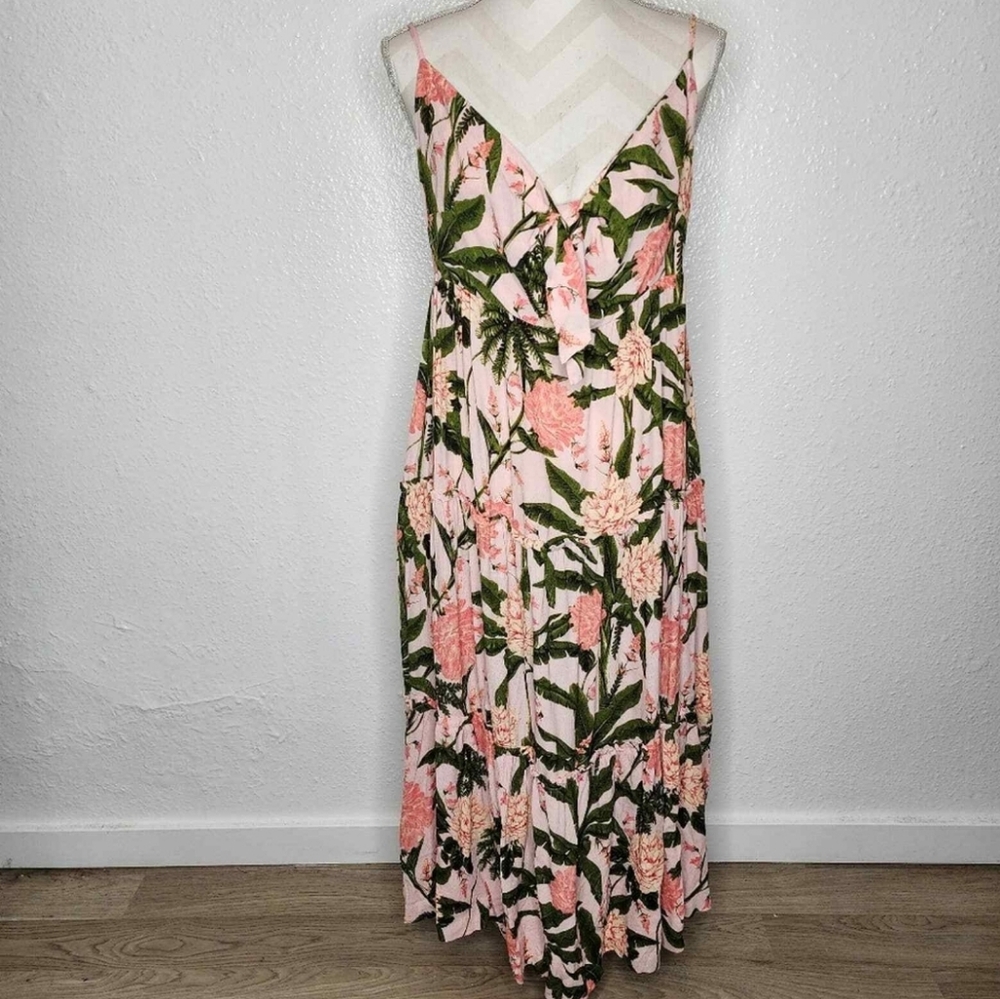 Agua Bendita x Target Women's Peony Botanical Print Tie-Front Midi Dress